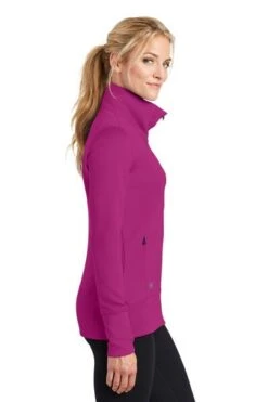 Ogio Jackets: Women's LOE700 PNK Flush Pink Endurance Fulcrum Full Zip -Workingperson Deals Shirts Store 6576 flushpink 3 loe700flushpinkmodelside1 337w