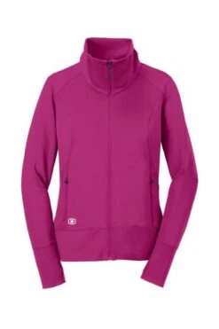 Ogio Jackets: Women's LOE700 PNK Flush Pink Endurance Fulcrum Full Zip -Workingperson Deals Shirts Store 6576 flushpink 5 loe700flushpinkflatfront 337w