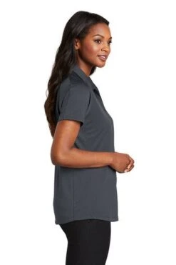 Port Authority Shirts: Women's L569 GPH Graphite Diamond Jacquard Ladies Polo -Workingperson Deals Shirts Store 6592 graphite 3 l569graphitemodelside2 337w