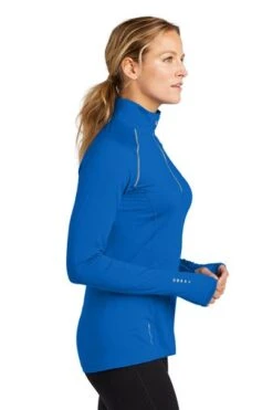 Ogio Shirts: Women's LOE335 EBL Electric Blue Nexus 1/4-Zip Pullover -Workingperson Deals Shirts Store 6672 elecblue 3 loe335elecbluemodelside4 337w