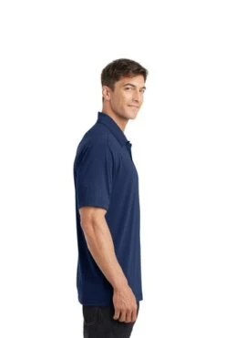 Port Authority Shirts: Men's K568 EB Estate Blue Cotton Touch Performance Polo -Workingperson Deals Shirts Store 6673 estateblue 3 k568estatebluemodelside 337w