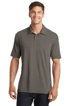 Port Authority Shirts: Men's K568 GS Grey Smoke Cotton Touch Performance Polo