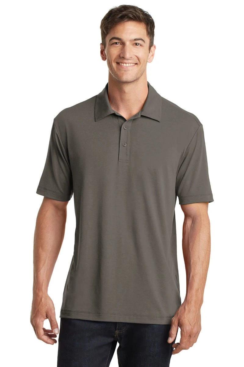 Port Authority Shirts: Men's K568 GS Grey Smoke Cotton Touch Performance Polo 1 Port Authority Shirts: Men's K568 GS Grey Smoke Cotton Touch Performance Polo