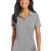 Port Authority Shirts: Women's L568 FG Frost Grey Ladies Cotton Touch Performance Polo