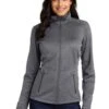 Port Authority Jackets: Women's L231 BLK Black Digi Stripe Fleece Jacket