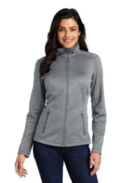 Port Authority Jackets: Women's L231 GRY Grey Digi Stripe Fleece Jacket