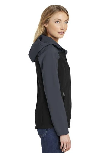 Port Authority Jackets: Women's L335 GRY Black Battleship Grey Hooded Core Soft Shell Jacket 3 Port Authority Jackets: Women's L335 GRY Black Battleship Grey Hooded Core Soft Shell Jacket - Image 3