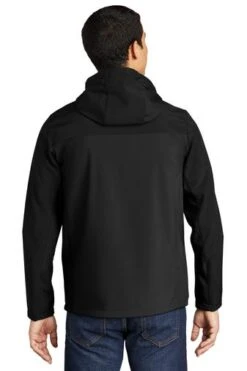 Port Authority Jackets: Men's J335 BLK Black Hooded Core Soft Shell Jacket -Workingperson Deals Shirts Store 6954 black 2 j335blackmodelback1 337w