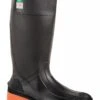 Servus Boots: Men's 75145C Black Orange Steel Toe Waterproof PVC 15IN Boot