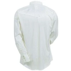 Wrangler Shirts: Men's Light Tan 75226 TN Western Dobby Stripe Long Sleeve Shirt