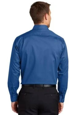Port Authority Shirts: Men's S663 TB True Blue Button Down SuperPro Twill Shirt -Workingperson Deals Shirts Store 7607 trueblue 2 s663truebluemodelback3 337w
