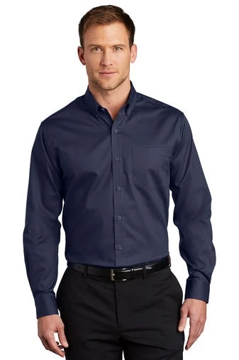 Port Authority Shirts: Men's S663 TNY True Navy Button Down SuperPro Twill Shirt 1 Port Authority Shirts: Men's S663 TNY True Navy Button Down SuperPro Twill Shirt