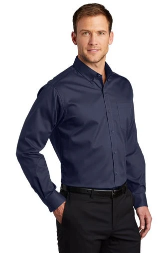 Port Authority Shirts: Men's S663 TNY True Navy Button Down SuperPro Twill Shirt 2 Port Authority Shirts: Men's S663 TNY True Navy Button Down SuperPro Twill Shirt - Image 2