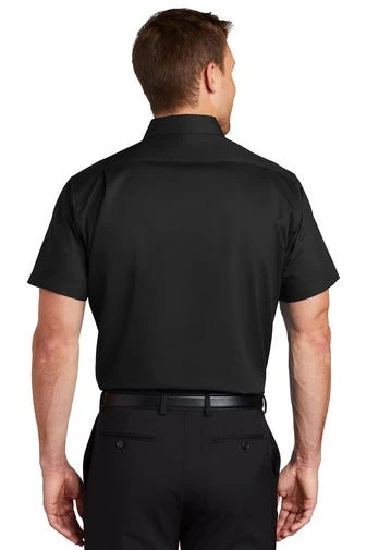 Port Authority Shirts: Men's S664 BLK Black Button Down Short Sleeve SuperPro Twill Shirt 4 Port Authority Shirts: Men's S664 BLK Black Button Down Short Sleeve SuperPro Twill Shirt - Image 4