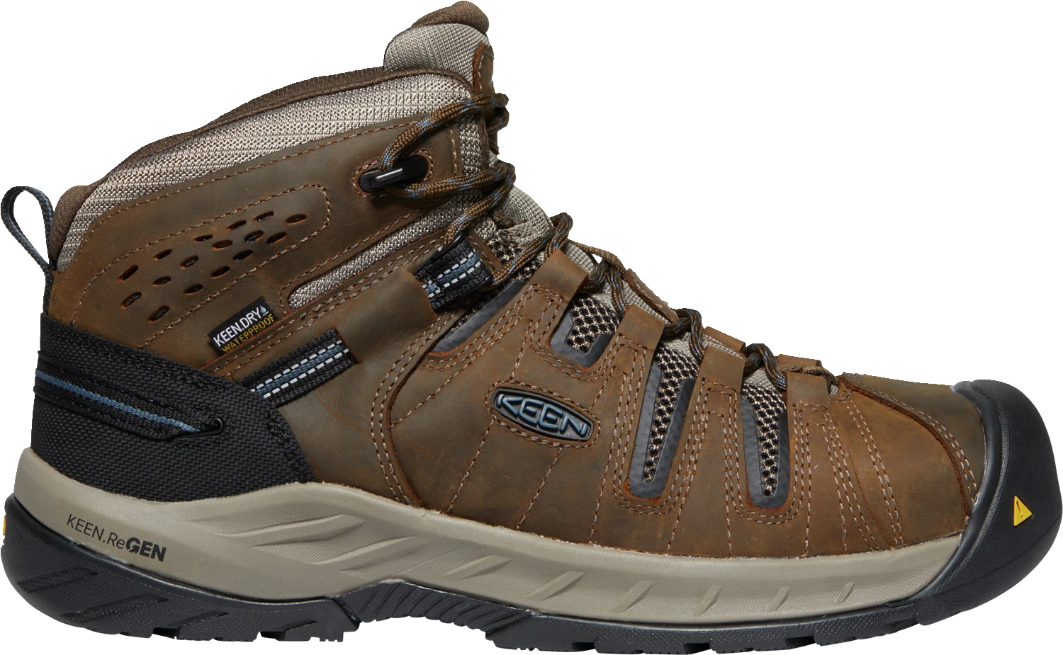Keen Utility: Men's 1023237 Cascade Brown Orion Blue Flint II Steel Toe Waterproof Work Boot 3 Keen Utility: Men's 1023237 Cascade Brown Orion Blue Flint II Steel Toe Waterproof Work Boot - Image 3