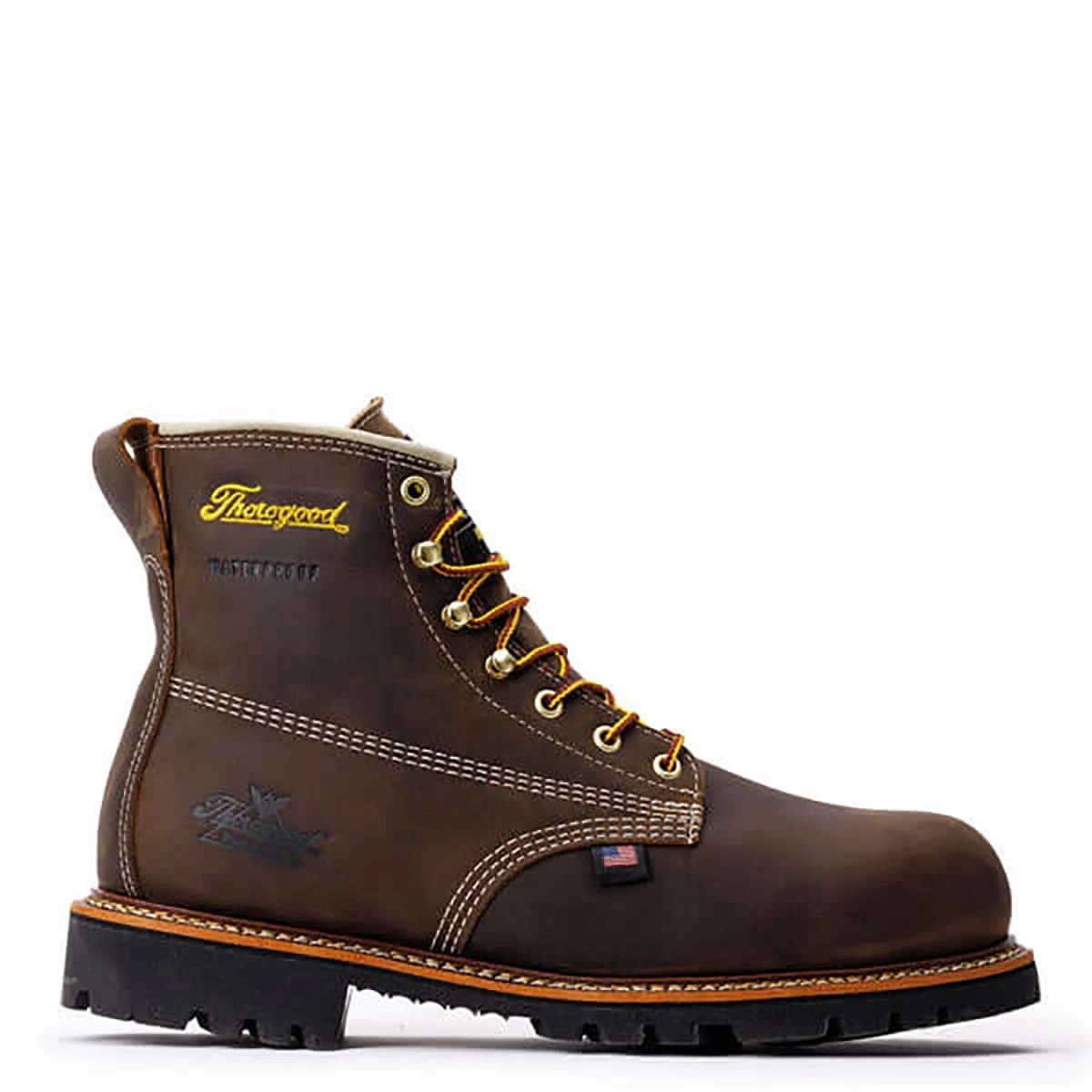 Thorogood Boots: Men's 804 4514 Brown Nano Safety Toe USA Made American Heritage Waterproof Insulated Crazyhorse Work Boot 3 Thorogood Boots: Men's 804 4514 Brown Nano Safety Toe USA Made American Heritage Waterproof Insulated Crazyhorse Work Boot - Image 3