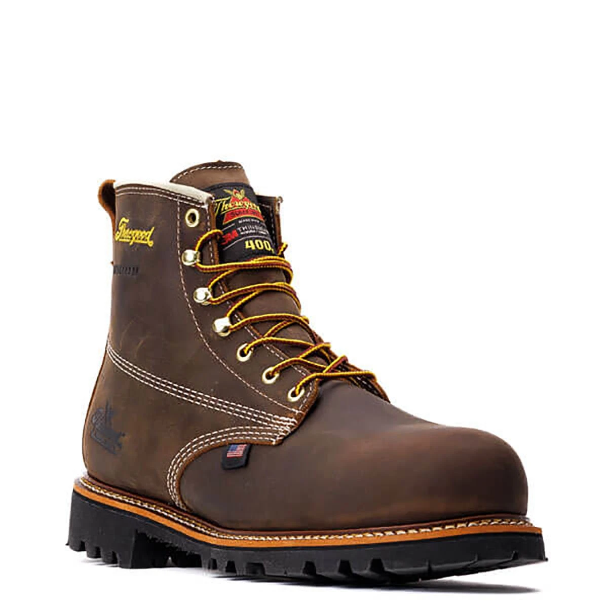 Thorogood Boots: Men's 804 4514 Brown Nano Safety Toe USA Made American Heritage Waterproof Insulated Crazyhorse Work Boot 1 Thorogood Boots: Men's 804 4514 Brown Nano Safety Toe USA Made American Heritage Waterproof Insulated Crazyhorse Work Boot