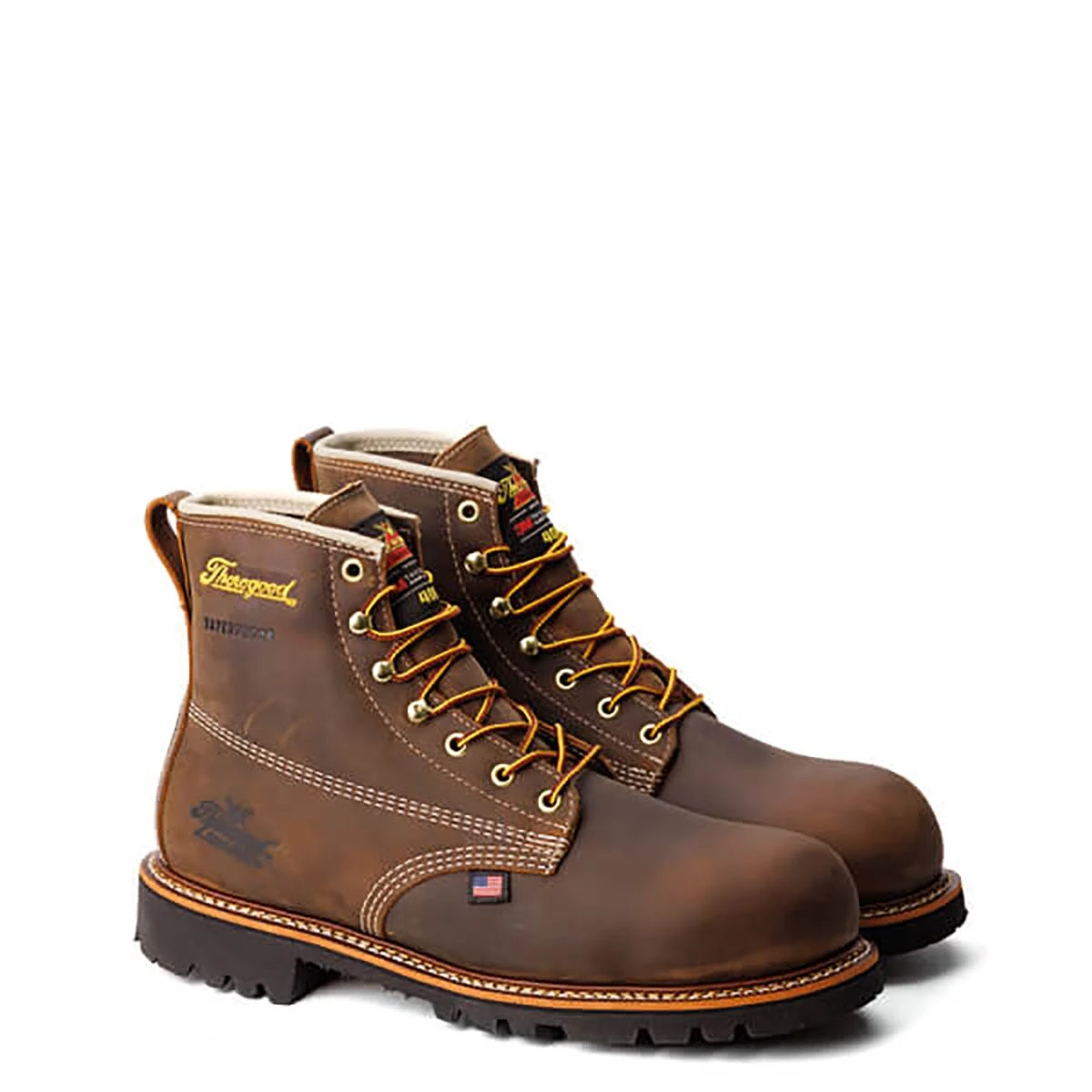Thorogood Boots: Men's 804 4514 Brown Nano Safety Toe USA Made American Heritage Waterproof Insulated Crazyhorse Work Boot 2 Thorogood Boots: Men's 804 4514 Brown Nano Safety Toe USA Made American Heritage Waterproof Insulated Crazyhorse Work Boot - Image 2
