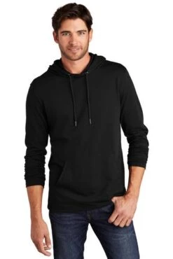 District Sweatshirts: Men's DT571 BLK Black Featherweight French Terry Hoodie
