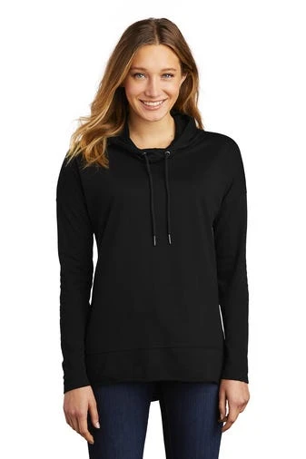 District Sweatshirts: Women's DT671 BLK Black Featherweight French Terry Hoodie 1 District Sweatshirts: Women's DT671 BLK Black Featherweight French Terry Hoodie