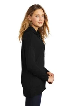 District Sweatshirts: Women's DT671 BLK Black Featherweight French Terry Hoodie 6 District Sweatshirts: Women's DT671 BLK Black Featherweight French Terry Hoodie -Workingperson Deals Shirts Store 9748 black 3 dt671blackmodelside 337w