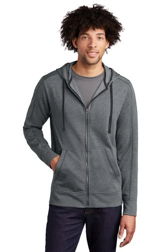 Sport-Tek Jackets: Men's ST293 DGH Dark Grey Heather PosiCharge Tri-Blend Wicking Fleece Full-Zip Hooded Jacket 1 Sport-Tek Jackets: Men's ST293 DGH Dark Grey Heather PosiCharge Tri-Blend Wicking Fleece Full-Zip Hooded Jacket