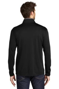 Port Authority Shirts: Men's K584 BSTG Black Steel Grey Silk Touch Performance 1/4-Zip Shirt -Workingperson Deals Shirts Store 9771 blacksteelgy 2 k584blacksteelgymodelback 337w