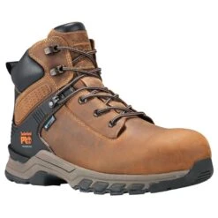 Timberland Pro Boots: Men's A1RVS Tan Hypercharge Composite Toe Waterproof Work Boot -Workingperson Deals Shirts Store a1rvs