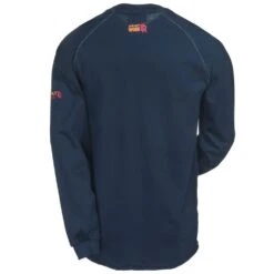 Ariat Shirts: Men's 10013518 Navy Flame-Resistant Long-Sleeve Henley Shirt -Workingperson Deals Shirts Store ariat fr 10013518 b 01