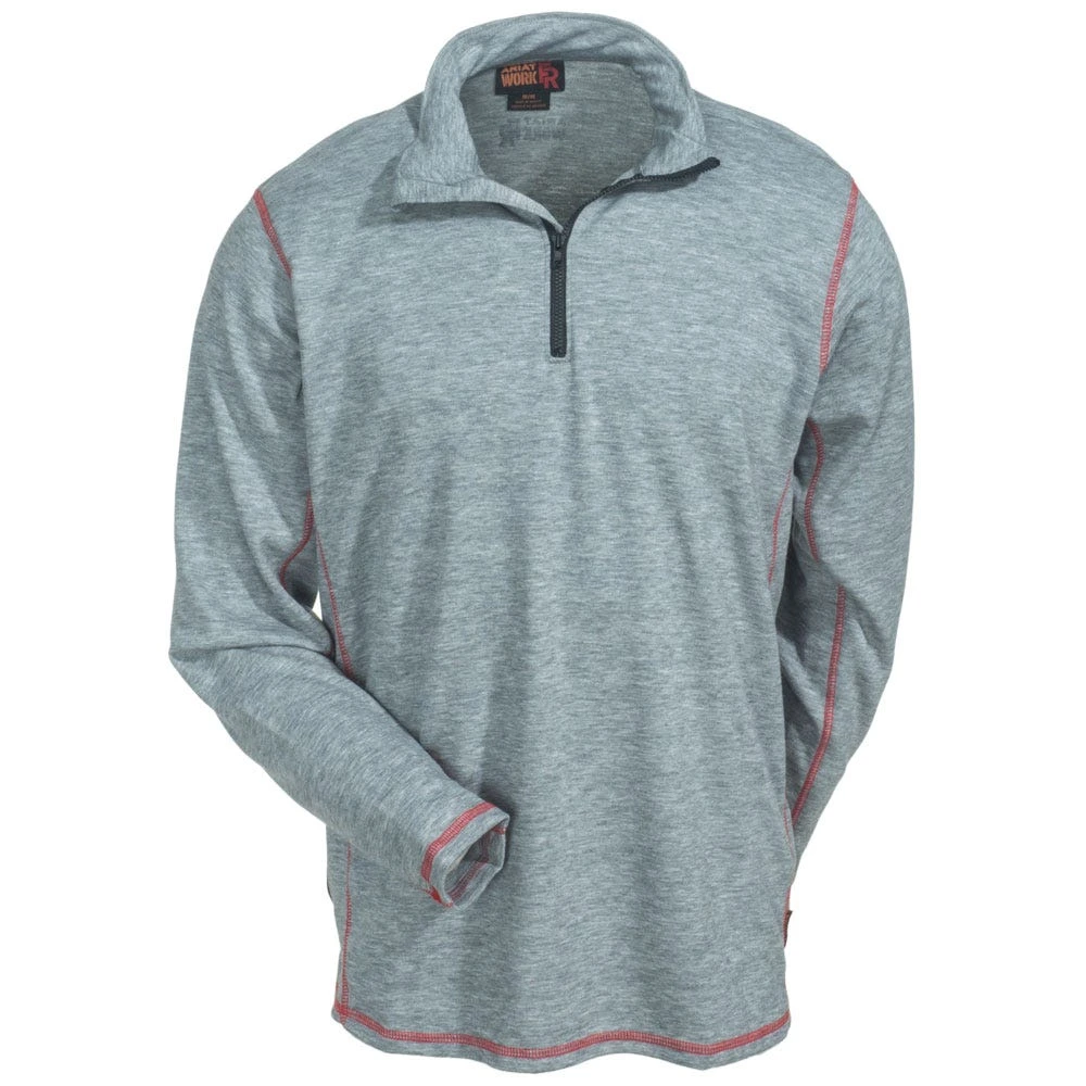 Ariat Shirts: Men's 10014377 Grey Flame-Resistant Polartec Quarter-Zip Shirt 3 Ariat Shirts: Men's 10014377 Grey Flame-Resistant Polartec Quarter-Zip Shirt - Image 3