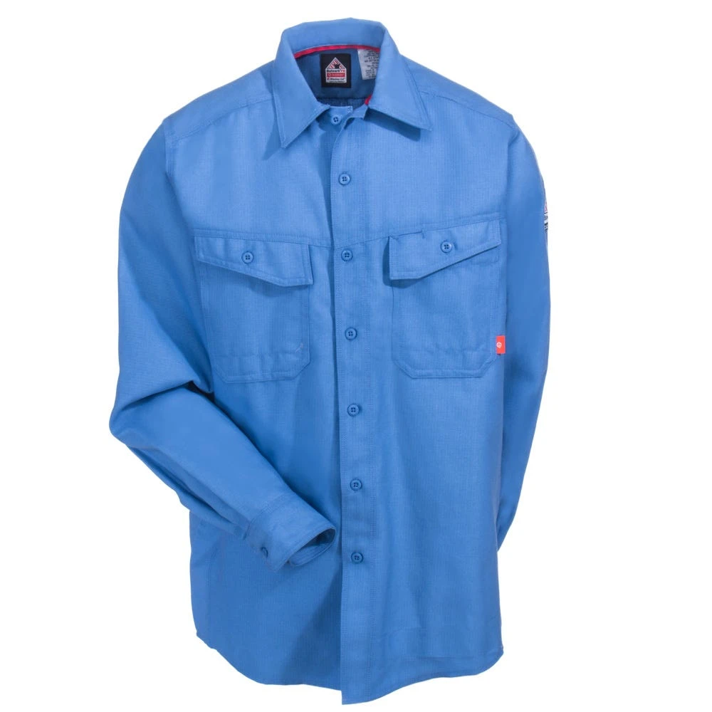 Bulwark Shirts: Men's QS40 LB Blue FR IQ Endurance Long Sleeve Work Shirt 2 Bulwark Shirts: Men's QS40 LB Blue FR IQ Endurance Long Sleeve Work Shirt - Image 2
