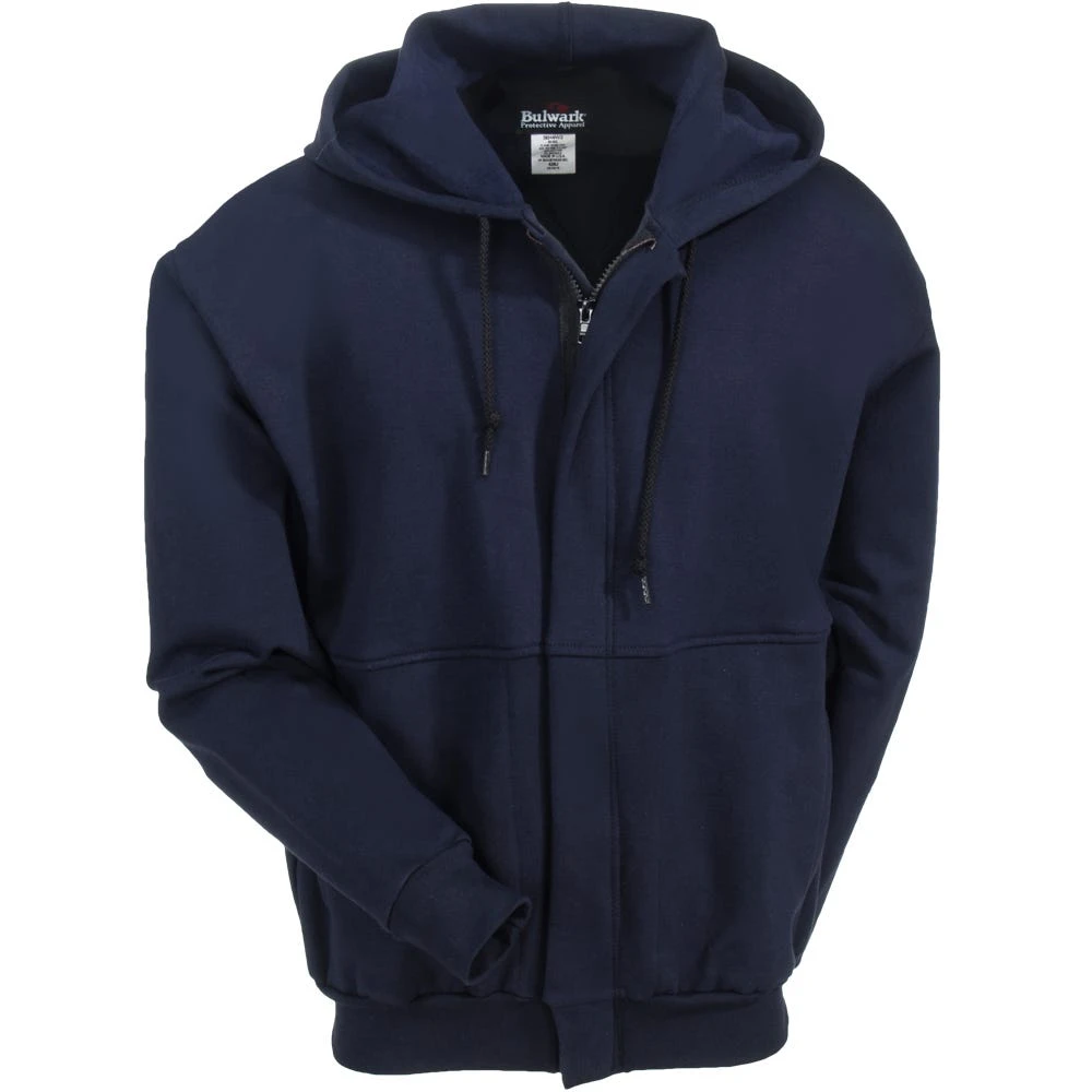 Bulwark Sweatshirts: Men's SEH4 NV Navy Flame-Resistant Hooded Zip-Up Sweatshirt 4 Bulwark Sweatshirts: Men's SEH4 NV Navy Flame-Resistant Hooded Zip-Up Sweatshirt - Image 4