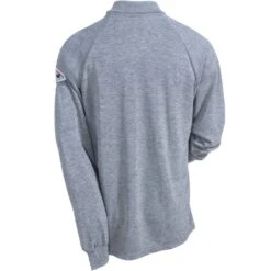 Bulwark Shirts: Men's SMP2 GY Grey FR Classic Long Sleeve Polo Shirt
