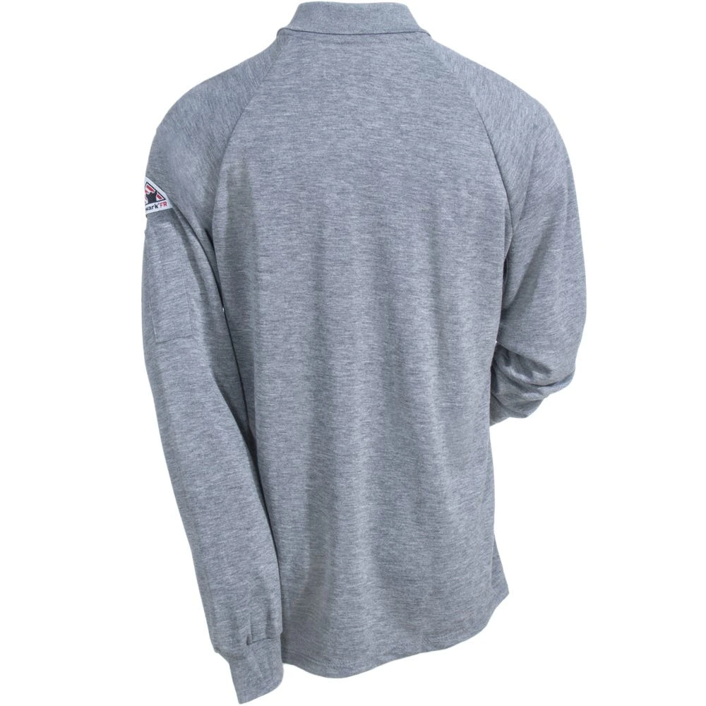 Bulwark Shirts: Men's SMP2 GY Grey FR Classic Long Sleeve Polo Shirt 1 Bulwark Shirts: Men's SMP2 GY Grey FR Classic Long Sleeve Polo Shirt