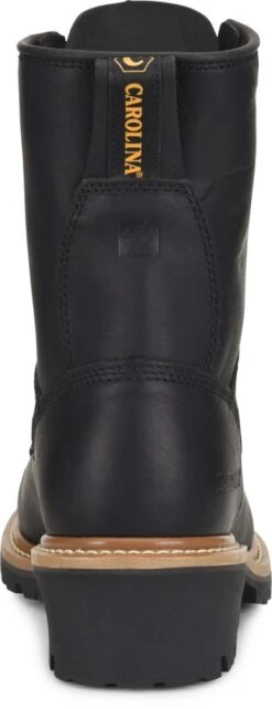 Carolina Boots: Men's CA1825 Black 8" Steel Toe Elm Logger Boot -Workingperson Deals Shirts Store ca1825 500xauto heel