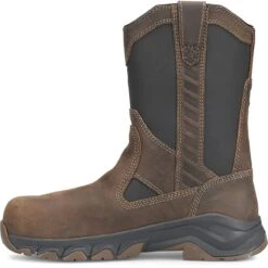 Carolina Boots: Men's CA5557 Brown Composite Toe Subframe 10" Pull On Wellington Waterproof Work Boot -Workingperson Deals Shirts Store ca5557 500xauto instepedit