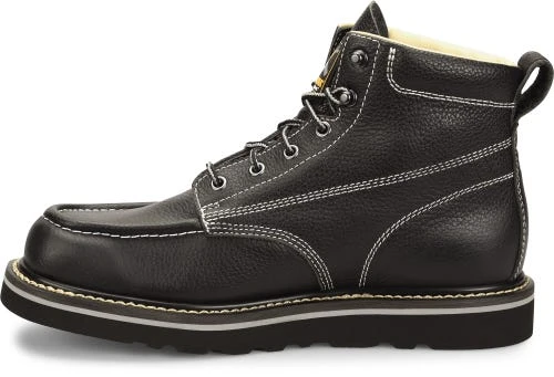 Carolina Boots: Men's CA7007 Black Flatiron 6" Moc Wedge Toe Work Boot 2 Carolina Boots: Men's CA7007 Black Flatiron 6" Moc Wedge Toe Work Boot - Image 2