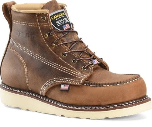 Carolina Boots: Men’s CA7011 Old Town Folklore AMP USA 6” Domestic Moc Toe Wedge Work Boot 1 Carolina Boots: Men’s CA7011 Old Town Folklore AMP USA 6” Domestic Moc Toe Wedge Work Boot