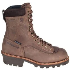 Carolina Boots: Men's Brown 8 Inch Waterproof CA7022 Logger Boots 10 Carolina Boots: Men's Brown 8 Inch Waterproof CA7022 Logger Boots -Workingperson Deals Shirts Store ca7021st carolinao 01 1