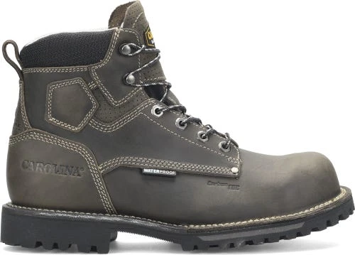 Carolina Boots: Men's CA7532 Grey 6” PitStop Waterproof Comp Toe Work Boots 2 Carolina Boots: Men's CA7532 Grey 6” PitStop Waterproof Comp Toe Work Boots - Image 2