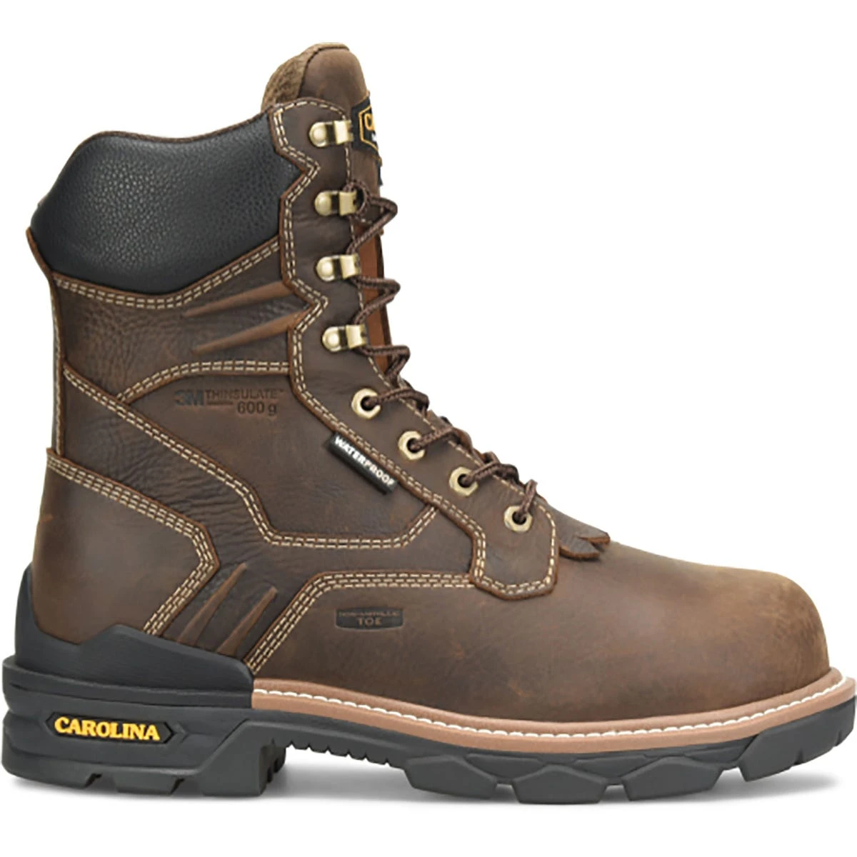 Carolina Boots: Men's CA7838 Brown Composite Toe 8" Contestor Waterproof Insulated Work Boot 2 Carolina Boots: Men's CA7838 Brown Composite Toe 8" Contestor Waterproof Insulated Work Boot - Image 2