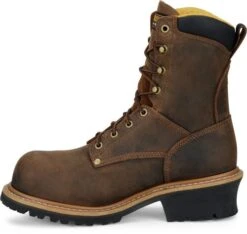Carolina Boots: Men's CA9853 Brown Poplar 8” Composite Toe Logger Boot -Workingperson Deals Shirts Store ca9853 500xauto instep