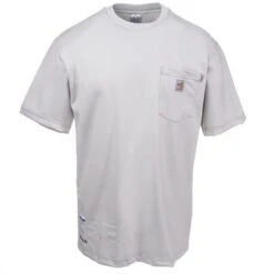 Carhartt Force Shirts: Men's Force Grey 100234 051 Flame Resistant Short Sleeve Shirt -Workingperson Deals Shirts Store carhartt 100234 051 f 01