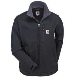 Carhartt Jackets: Crowley Men's 102199 001 Black Full Zip Jacket -Workingperson Deals Shirts Store carhartt 102199 001 f 01 1