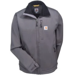 Carhartt Jackets: Men's Crowley 102199 022 Water-Repellent Charcoal Grey Jacket -Workingperson Deals Shirts Store carhartt 102199 022 f 01