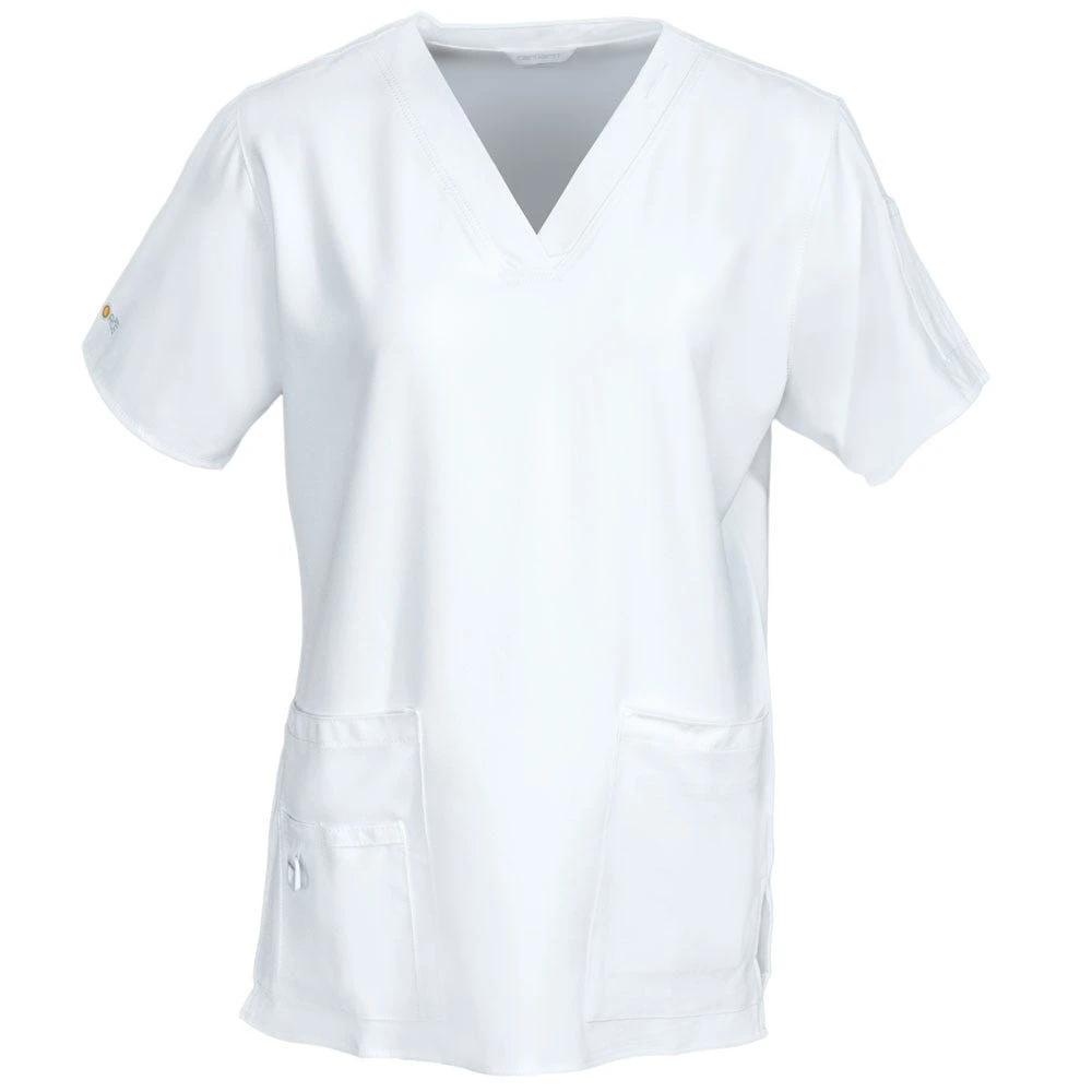 Carhartt Scrubs: Women's 12110 WHT White V-Neck Media Scrub Top 3 Carhartt Scrubs: Women's 12110 WHT White V-Neck Media Scrub Top - Image 3