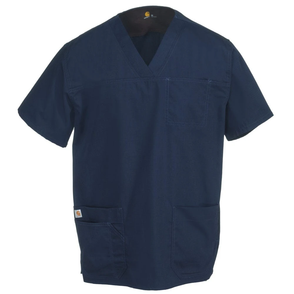 Carhartt Scrubs: Men's C15208 NVY Navy Blue Multi-Pocket Scrub Top 3 Carhartt Scrubs: Men's C15208 NVY Navy Blue Multi-Pocket Scrub Top - Image 3
