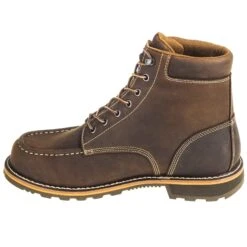Carhartt Boots: Men's CMW6197 Brown Waterproof 6-Inch General Toe Work Boots -Workingperson Deals Shirts Store carhartt cmw6197 i 01