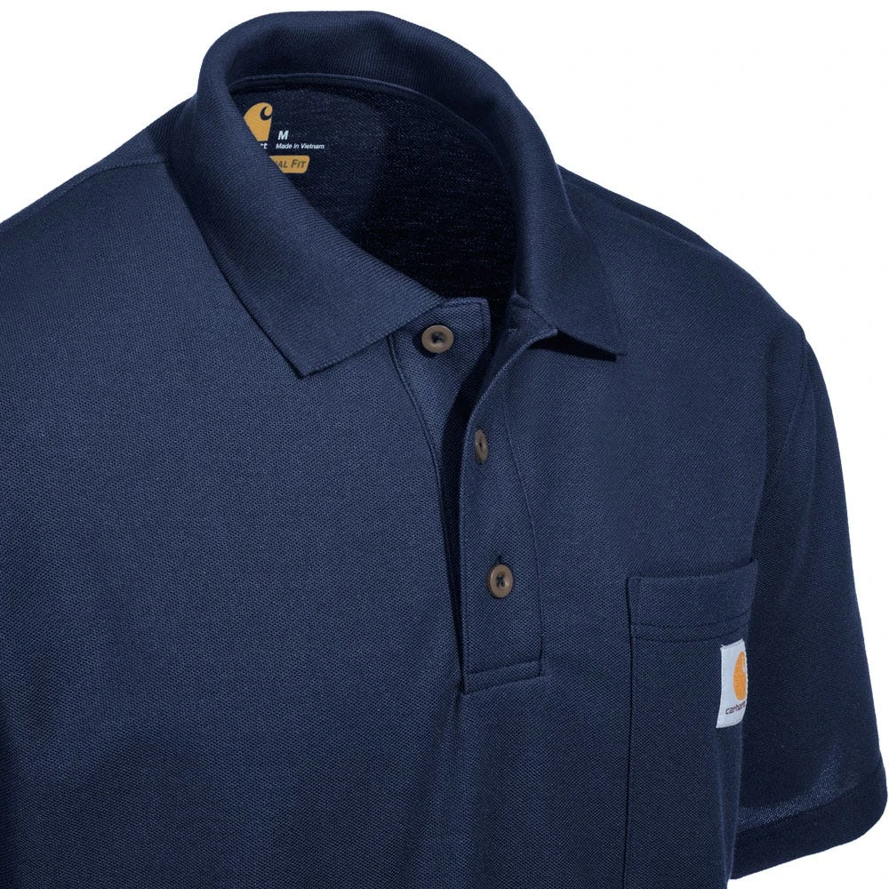 Carhartt Shirts: Men's K570 NVY Blue Contractor’s Work Pocket Polo Shirt 1 Carhartt Shirts: Men's K570 NVY Blue Contractor’s Work Pocket Polo Shirt