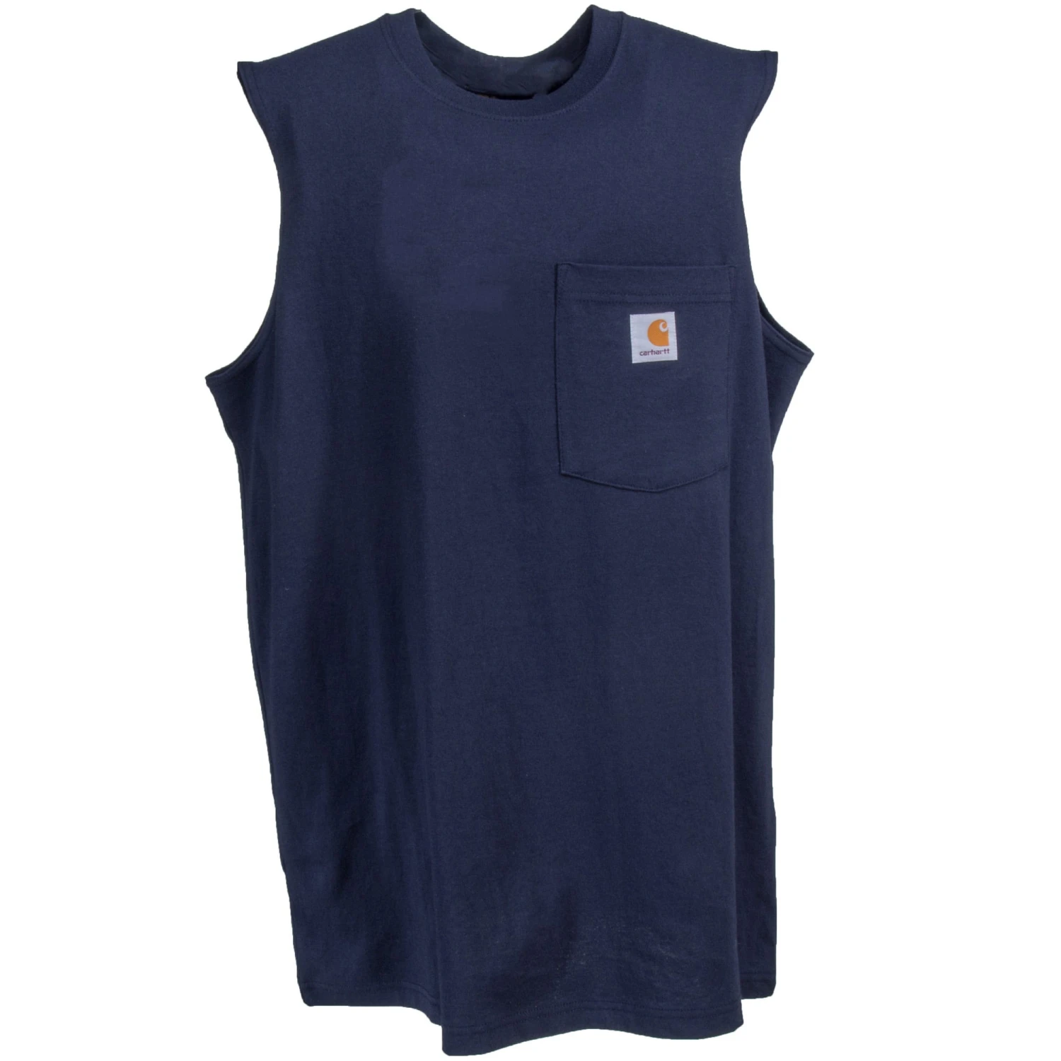 Carhartt Shirts: Men's Navy 100374 412 Workwear Pocket Sleeveless T-Shirt 3 Carhartt Shirts: Men's Navy 100374 412 Workwear Pocket Sleeveless T-Shirt - Image 3